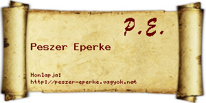 Peszer Eperke névjegykártya